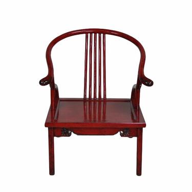 China Red Antique Horseshoe Back Chair