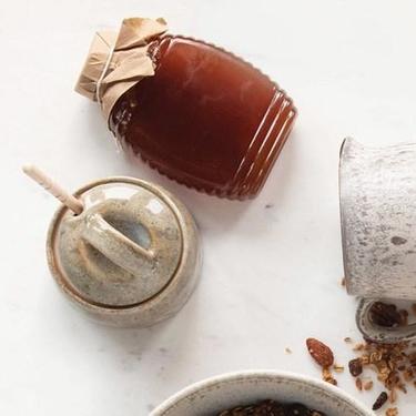 Verdigris Honey Jar