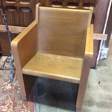 Oak Pew Chair 24sq x 33.25