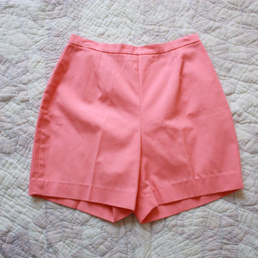 60s Jantzen Coral Pink Shorts with Back Zipper Size S 