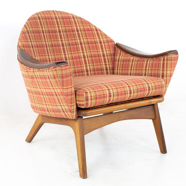 Adrian Pearsall for Craft Associates 1806-C Mid Century Lowback Walnut Lounge Chair - mcm 