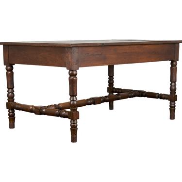 Early 19th Century Country French Farmhouse Oak Trestle Monastery Dining Table or Work Table 