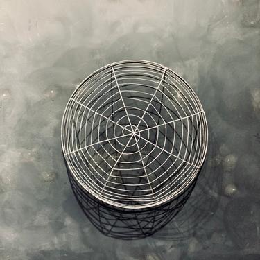 Large Wire Basket | White Wire Bowl | Wire Chandelier Pendant | Metal Wreath Frame | Industrial | Shabby Chic | Wall Decor | Handmade Wreath 