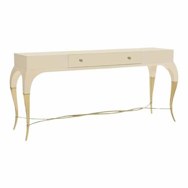 Caracole Signature Modern Ivory and Gold Parisian Console Table