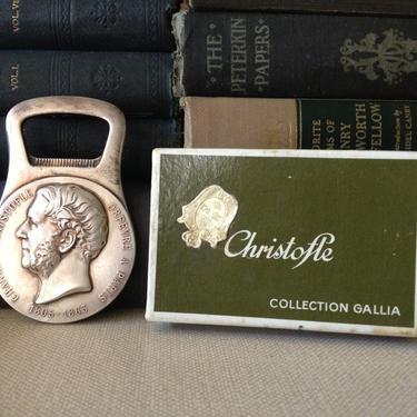 French Silver Plate Bottle Opener Christofle Hallmarked Original Box by JansVintageStuff
