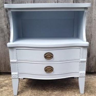Vintage nightstand in soft pale blue. 24w x 16d x 27h $175