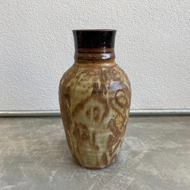 Vintage Harriet Herrick Large Brown Toned Pottery Vase | Studio Art Pottery | Mid Century Modern | Stoneware Pottery 