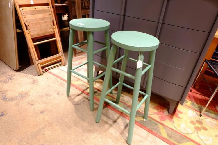 Green stools. $30/each. Miss Pixie's