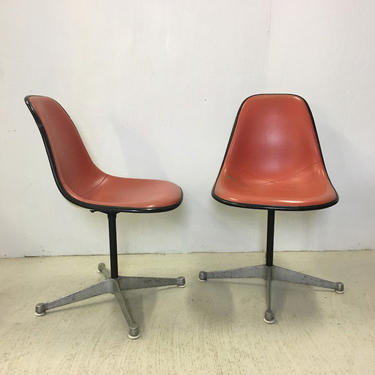 Eames for Herman Miller Swivel Chairs with Vinyl Covers 