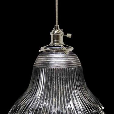 Custom Antique Holophane 5.625 in. Glass Pendant Light