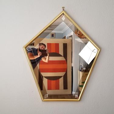1980s Postmodern Pentagonal Wall Mirror. 