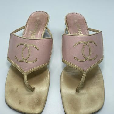 Chanel Pink Square Toe Sandals