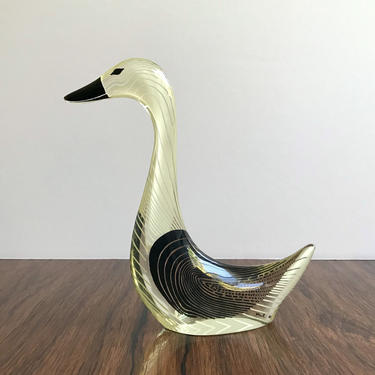 Abraham Palatnik Vintage Lucite Op Art Goose / Duck Figurine 
