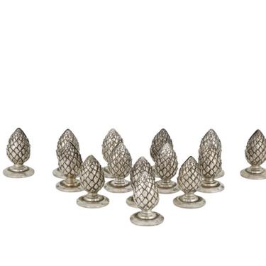 Tiffany &amp; Co Sterling Place Card Holders, Acorns, Set of 14