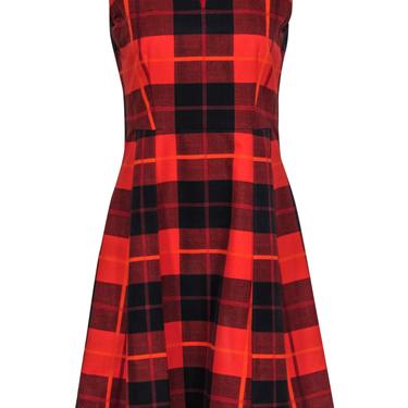 Kate Spade - Red & Black Plaid Sleeveless Fit & Flare Dress Sz 2