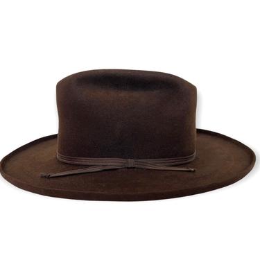 Vintage 1960s STETSON Cowboy Hat ~ size 7 1/2 ~ Western Fedora ~ Pencil Curl ~ Fur Felt Fedora ~ 3X Beaver ~ Wide Brim 