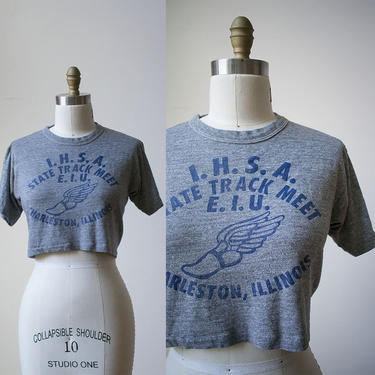 Vintage 1970s Tshirt / Vintage Athletics Tee / Vintage Running Tee / Vintage Track Tshirt / Charleston Illinois Tshirt / Track Meet Tee 