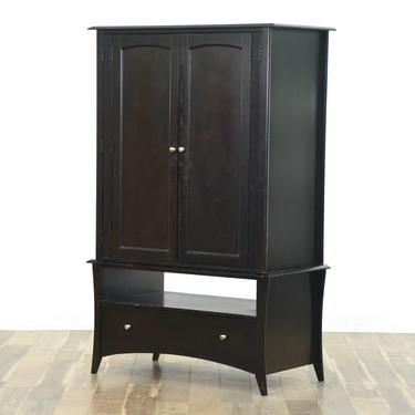 Large Modern Armoire Cabinet W/ Cubbies (2 Pieces)
