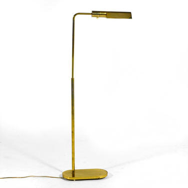 Casella Adjustable Brass Pharmacy Floor Lamp