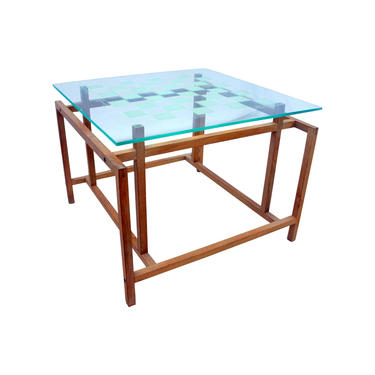 1960s Mid-Century Modern Henning Norgaard for Komfort Teak and Glass Side Chess Game Table 
