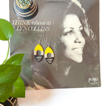 Never Gonna Give You Up: Yellow and Black Stoneware Earrings
