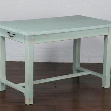 Country French Provincial Painted Farmhouse Style Trestle Dining Table 