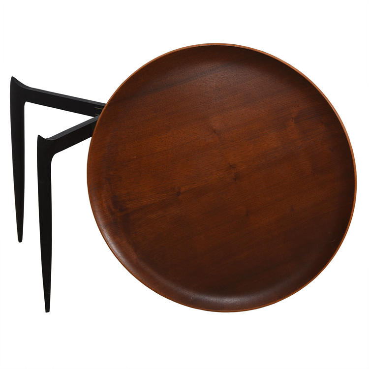 Danish Teak Accent Table / Serving Tray with Collapsible Legs