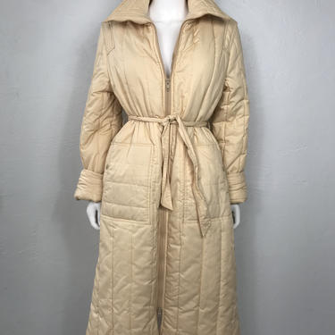 Vtg avant garde light pastel quilted super warm winter coat MED 