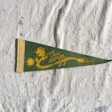 Vintage Ling Long Museum Felt Pennant Chicago Chinatown 