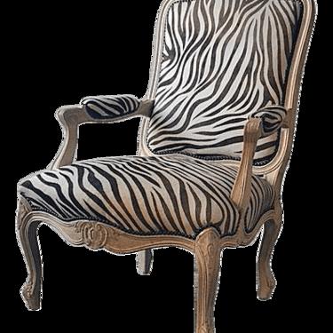 1970s Zebra Bergeré Chair