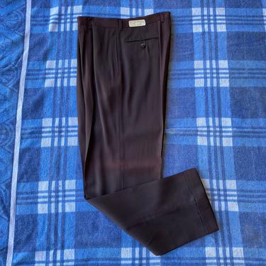 Vintage 1950s Slacks 50s Deadstock Gabardine Trousers Brown 32 Waist 