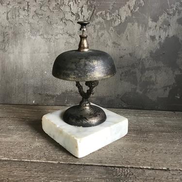 French Shopkeepers Bell, Reception Desk, Hotel Lobby, Marble Base 