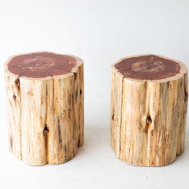 Large Outdoor Tree Stump Tables - Natural 