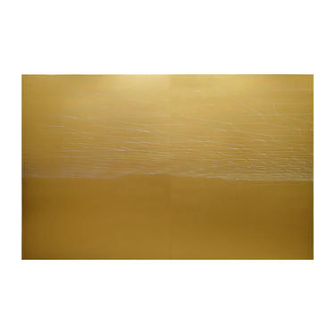 Kate Shepherd "Gold Double Sun Set" Large Acrylic Painting on Wood Panels 2007 (Signed)