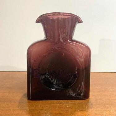 Vintage Blenko Glass Amethyst Double Spout Water Pitcher Carafe 