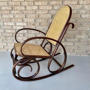 Thonet Style Bentwood and Cane Rocking Chair 