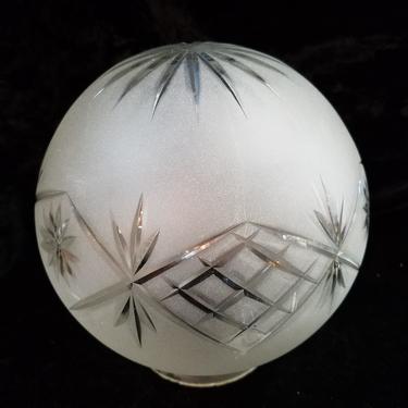 Vintage 6 In. Etched Cut Glass Globe