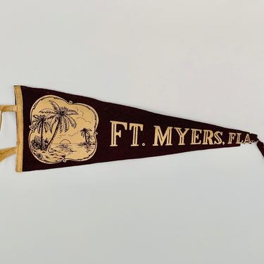Vintage Ft. Myers Florida Souvenir Pennant 