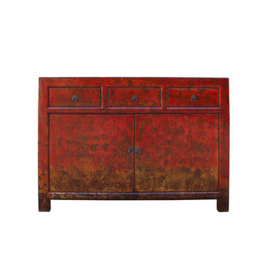 Distressed Rustic Orange Red Sideboard Console Table Cabinet cs5340E 