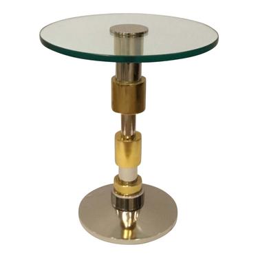 Modern Brass and Stainless Steel Accent Table