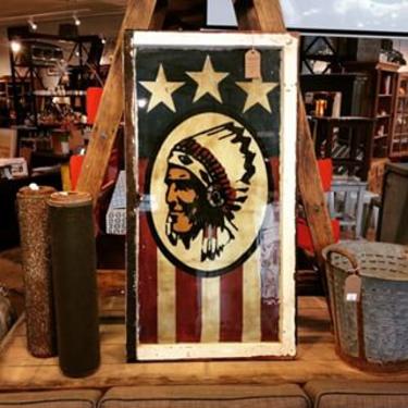 Native American Window Painting. At Trohv DC. $265. 23w 2d 44h. #atticdc #vintage