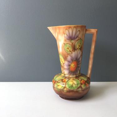 Royal Art Pottery Longton art deco pitcher - 1930s ceramic jug 