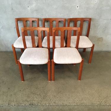 Set of Five Solid Teak Danish Dining Chairs by Dyrlund