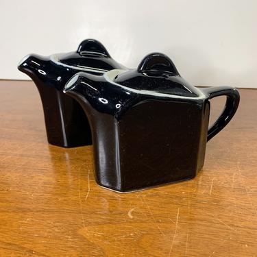 Vintage Hall China Short Spout Hot Water Pots Pair Mid Century Modern 