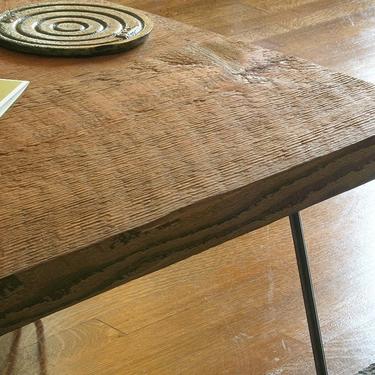 island grange coffee table from reclaimed roughsawn fir and steel hairpin legs - modern industrial 