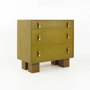 Stanley Young for Glenn of California Mid Century Green 3 Drawer Chest of Drawers - mcm 