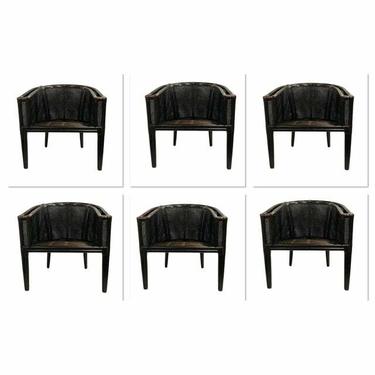 Baker/ McGuire Brown Rattan Tenan Dining Chair Set of 6