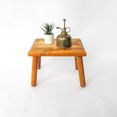 Vintage Solid Wood Plant Stand or Stool 