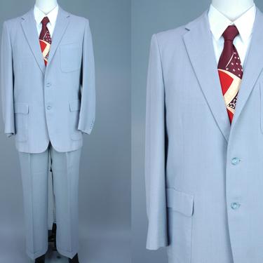 1950s Palm Beach Suit | Vintage 50s Light Grey Summer Suit | size 39R 