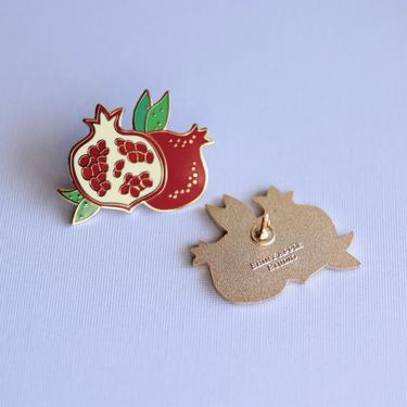 Pomegranate Enamel Pin - Fruit Lapel Pin  // Hard Enamel Pin, Cloisonn, Pin Badge 